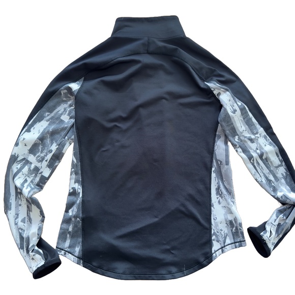 Under Armour Cold Gear Base Layer Top Half-Zip Black with Camo Sleeves Size M - Picture 2 of 9